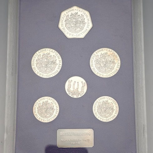 1973年 英国アン王女ご成婚記念 純銀コイン6枚セット 銀重量50g Ppbjoy Mint ltd